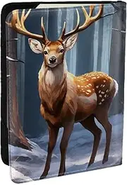 [JEJEA] Deer Print Travel Organizer Credit Cards Case Passport BookPassport Holder Cover Wallet forTraveling,, Black, One Size