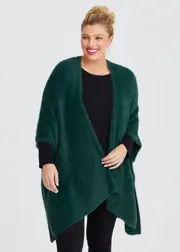 [Taking Shape] Taking Shape Fuzzy Cape in Green - Women's Accessories Green