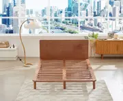 Bondi Solid Pinewood Bed Frame in Walnut - All Sizes