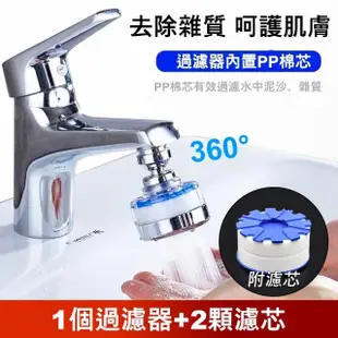 【Dagebeno荷生活】韓式洗臉台水龍頭濾水器過濾器超值組(1個過濾器+2顆濾芯)