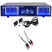 Rockville REQ20 19" Pro Rack Mount Dual 10-Band Graphic Equalizer EQ+VU Meters