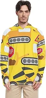 [Caihoyu] Long Sleeve Hoodies Men Sun Shirts UPF 50+ Quick Dry Hooded Shirts Sun Resistant