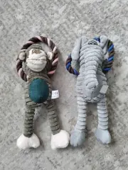 Fenice Monkey And Elephant Squeaky Dog Toy Plush Rope Super Cute Training