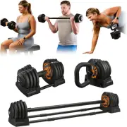 Adjustable Dumbbells Set/Single - 15Lb 43Lb 55Lb 25 Lb Dumbbell Sets with Rack -