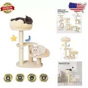 All-in-One 24.4in Kitten Cat Tree with Soft Plush Bed & Safe Scratching Post