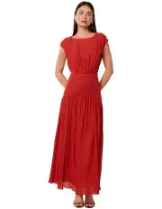 [Forever New] Lila Crinkle Maxi Dress in Ruby Red