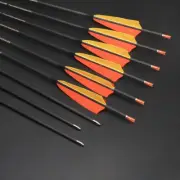 28-31in Carbon Arrow ID 4.2mm with 4" Turkey Feather Arrows Recurve Compound Bow