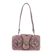 Women Retro PU Leather Hasp Zipper Handbag Rectangular Purse Wallet Phone Bag 287840 PINK