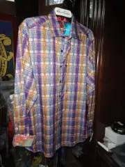 Robert Graham Nasir Long Sleeve Shirt Size Medium New with Tags