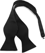 [Archic] Black Bow Ties for Men Self Tie Bowtie Solid Plain Tuxedo Wedding Bowties, Black, One Size