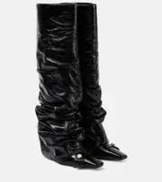 [The Attico] The Attico Juno 95 leather knee-high boots AU 6 black