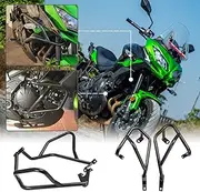 Lorababer Motorcycle Steel Crash Bar Compatible with K-awasaki Versys 650 VERSYS650 KLE650 KLE 650 2015 2016 2017 2018 2019 2020 2021 Engine Bumper Falling Protector Frame Side Protection