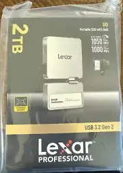 Lexar Professional Go USB 3.2 Gen 2 Type-C Portable 2TB SSD Hub NEW LSL400S002T