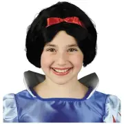 Child Snow White and the Seven Dwarfs Black Hair Costume Wig Halloween Cosplay