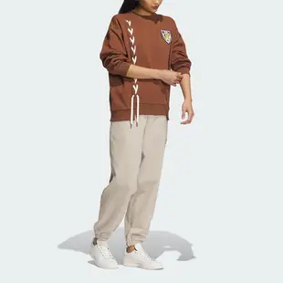 Adidas MC Classic Crew IN1092 女 長袖 上衣 亞洲版 經典 休閒 綁帶 棉質 咖啡