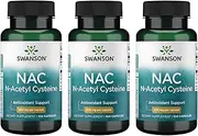 Swanson NAC N-Acetyl Cysteine Antioxidant Anti-Aging Liver Support & Amino Acids Supplement 600 mg 100 Capsules (3 Pack)