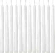 Set Of 24 Unscented 10 Inch Dripless Taper Candles White For Events And Decor