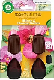 Air Wick Essential Mist Refill, 2 ct, Hibiscus & Blooming Orchids, Essential Oils Diffuser, Air Freshener