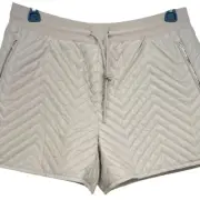 NWT Athleta Women's Quilted Apres Ski Short Size 12 Beige Shorts - AC