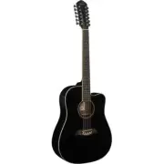 Oscar Schmidt OD312CEB-A-U Dreadnought Electric & Acoustic Guitar Black with ...