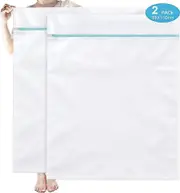 Large Laundry Net Laundry Bag XXL 90x110cm 2 Pack Laundry Bags Reusable Laundry Nets with Zipper Large for Laundry Bags Laundry Bag Washing Machine Di