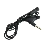 Audio Jack Cable Dual Headphone Cord with Volume Control for Microphones