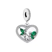 SOLID Sterling Silver Sparkly Tinkerbell Fairies Heart Charm Pendant - AVILIA Designs