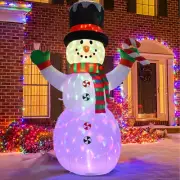Lighted Inflatable Snowman Christmas Decoration - 8ft Blow Up Snowman with Bu...