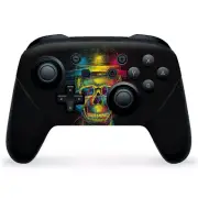 Nintendo Switch Pro Controller Skin Decal Vinyl Wrap - Skeleton in Derby Hat