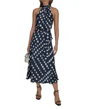 Donna Karan Halter Neck Midi Dress