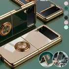 Case For Samsung S24 S23 S22 S21 Ultra Luxury Magnetic Plating Ring Stand Cover