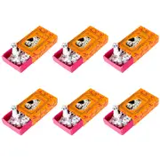 6x Urban Purrrfect Cat Matchbox Memory Yellow 5cm Keepsake Present Ornament