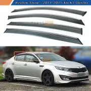 For 2011-2015 Kia K5 Optima Chrome Trim Smoke Tinted Window Visors Rain Guards (for: Kia)