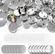 HAIKING Blank Pin Buttons, 100 Sets Round Metal Craft Buttons Pins Making Kit for Button Maker Machine (25mm/0.98in)