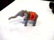 Steiff circus elephant on wheels, new with tags, 11" long