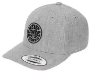 Rip Curl Men's Wetty Embroidered Wool Blend Snapback Hat Cap in Heather Grey