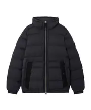Hooded down jacket with seamless feather tunnels and anti-drop XL,L,M black