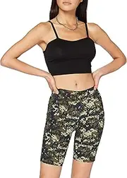 [Urban Classics] Ladies High Waist Camo Tech Cycle Shorts, Wood Digital Camo, 5X-Large