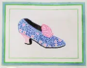 EBS Hand Painted Needlepoint Canvas BLUE PUMP SHOE