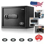1.2 Cu.Ft Electronic Keypad Home Safe Box - Removable Shelf and Security Alarm