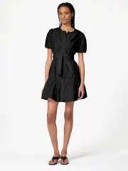 Floral Eyelet Mini Shirt Dress