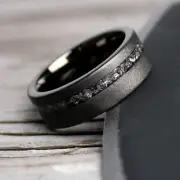 Thorum Rings Black Meteorite mens with Meteorite size 8.5