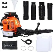 Backpack Leaf Blower, Gas Powered Cordless Snow Blower 80CC 2 Stroke 900CFM Engine Dust Blower Single Cylinder Air Cooled Cleaner Garden Tool for Lawn Yard Blowing Debris Orange