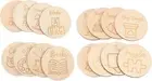 MAGICLULU Wood Toy Storage Labels 16pcs Kids Tags Wooden 7x7cm, Beige