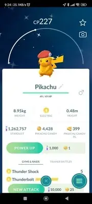 Shiny Pikachu ( Lucas Hat ) Pokemon Trade Go