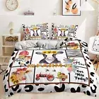 Cover Double Size Sun Flowers Cow Cattle Bedding Set Bedroom Decorative Funny