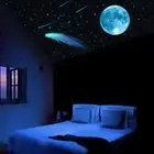 Fluorescent Luminous Wall Stickers Moon Stars Stickers Meteor Glow In The Dark