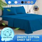 Superior Quality 2000TC Cotton Bed Sheet Set Queen King Single Double Bed Sheets