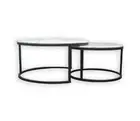Nesting Style Coffee Table White on Black 80cm/60cm Style By Inspiration