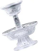 LIGIGWASH 2Pcs Home Cup Multi Use Offering Bowl Delicate Footed Tray for Temple Use for Buddhism Believers Convenient and Artistic Home Decoration